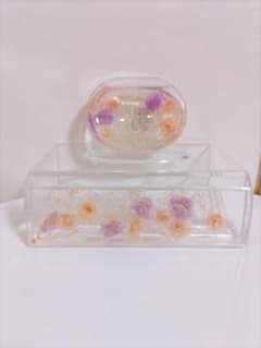 水中花ティッシュボックスケース＆ソープ皿セットのサムネイル