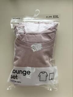 新品タグ付き　GU コットンカラーラウンジセット ピンクXXLのサムネイル