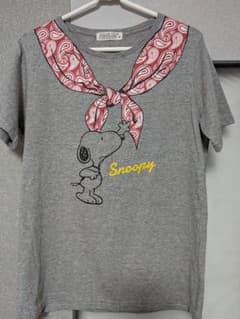 PEANUTS スヌーピー 半袖Tシャツ グレー Sサイズのサムネイル