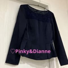 【美品】Pinky&Dianneネイビー レース長袖ブラウスのサムネイル