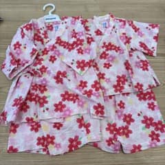 MIKI HOUSE 甚平 桜柄 ピンク 姉妹コーデのサムネイル