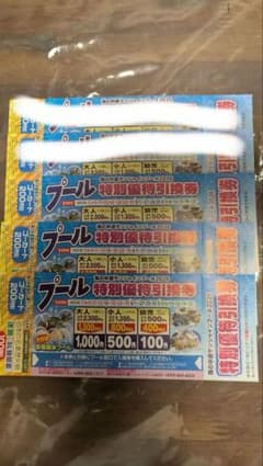 5枚 海の中道サンシャインプール 特別優待引換券 - 2