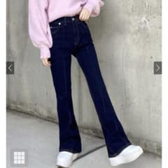 ピンタックフレアデニムパンツ[cu384]のサムネイル