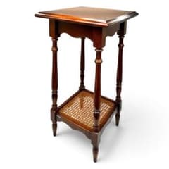 未使用】karimokuカリモク家具 コロニアル 花台 サイドテーブル ラタン