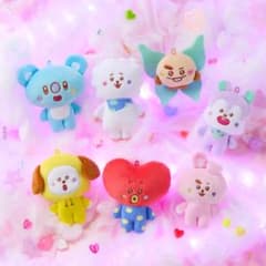 BT21 Fuwa Fuwa Mascot 4 ぬいぐるみ マスコット 2種のサムネイル