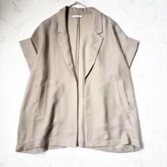 美品 ドゥアルシーヴ メッシュフレンチスリーブジャケット ベージュ 
