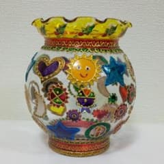 ガラス作家　久野悦子花瓶　ハンドメイド ガラス作家 久野悦子花瓶 ハンドメイド - メルカリ