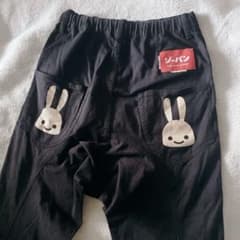 CUNE キューン 魔人 サルエルパンツ風 2連うさぎ 黒 うさぎ 日本製