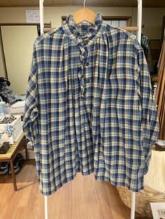 45R チェック フリルブラウス コットン ゆったりのサムネイル
