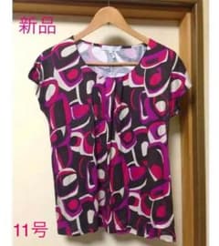 新品 タグ付 自由区 半袖カットソー ローズピンク  L   11号 40のサムネイル