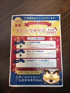 東京ディズニーリゾート ペアチケット引換券 - メルカリ