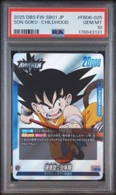 世界10枚! 【PSA10】孫悟空：少年期 リーダーパラレル FB06-025のサムネイル