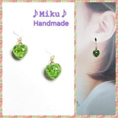 No.1487-C 琉球ガラス♡ちっちゃなハート☆ピアス・イヤリング