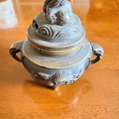 銅製 獅子香炉 三足香炉 香道具 古美術 アンティーク 送料無料 - メルカリ