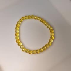 シトリン イエローカラー ビーズブレスレット - メルカリ
