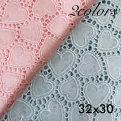 LA✽国産レース 刺繍 生地 2色 各 ✽32x30cm✽のサムネイル