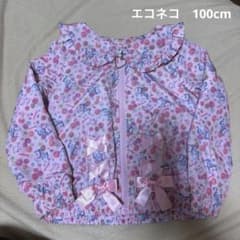 エコネコ　花柄フリル襟ジャケット 100cmのサムネイル