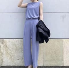 UNIQLO クレープジャージー ブルー Ｍのサムネイル