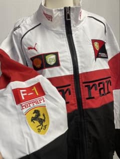 赤 白 レーサー F1 ジャケット XL ブルゾン ジャンパー フルジップ 秋のサムネイル
