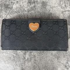 GUCCI GGキャンバス ラブリーハート Wホック長財布 ブラック - メルカリ