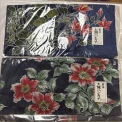 藍染 大判ハンカチ 2枚セット 花柄のサムネイル