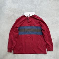 Polo by Ralph Lauren 赤 ストライプ ポロシャツ Mのサムネイル