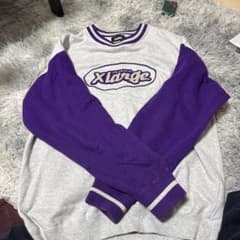 グレー/紫 ロゴ入り トレーナーのサムネイル