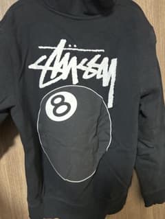 Stussy 8ボール ロゴ パーカー 黒　ストゥーシーのサムネイル