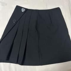ボタン付き プリーツミニスカート ブラックのサムネイル