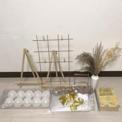 ゴールド　結婚式　ウェルカムスペースまとめ売り　ミールヘーデ風 小物布のサムネイル