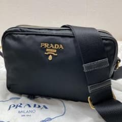 極美品 現行！プラダ ショルダーバッグ テスート メタルロゴ ナイロン 