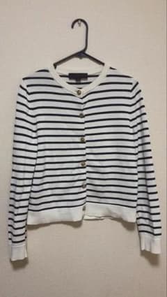 ZARA ボーダー カーディガン 長袖のサムネイル