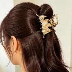 コウモリ バンスクリップ ゴールドカラー ゴシック ヘアクリップのサムネイル