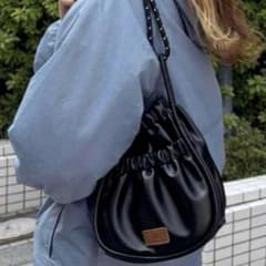 CPCM FUKA'S企画 PUパラコードギャザーミニショルダーバッグ ブラック