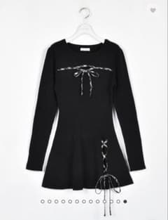 evelyn 編み上げワンピース ブラック - メルカリ
