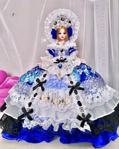 ジェニーちゃん　リカちゃん　27cmドール用 ハンドメイドドレス 豪華　青薔薇 ジェニーちゃん リカちゃん 27cmドール用 ハンドメイドドレス 豪華 青