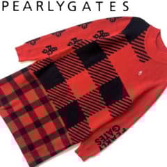 Pearlygates パーリーゲイツ ニット ワンピース 長袖 赤 M ゴルフ