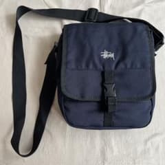 刺繍ロゴ” 紺タグ old stussy ショルダーバッグ ネイビー 90s - メルカリ