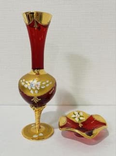 MURANO ガラス 花瓶 小物入れ イタリア ムラーノ ベネチアングラス
