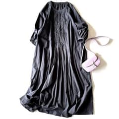 ダーマコレクション ハンドタックロングワンピース 24SS インド製 極美品 ダーマコレクション ハンドタックロングワンピース 24SS