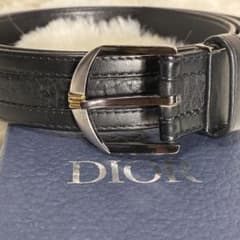 ChristianDIOR ロゴ刻印 装飾 ベルト ブラック レザーベルト - メルカリ