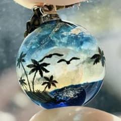 No.720 幻想 球体 ネックレス レジン 雲 レジンアート - メルカリ
