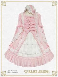 ローブ・ア・ラ・フランセーズワンピース＆ヘッドドレスセット ピンク 