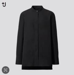 UNIQLO＋ｊスーピマコットンスタンドカラーシャツM 09ブラック