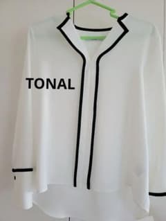 TONAL 長袖シャツ ホワイト/ブラック 38のサムネイル