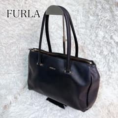 FURLA フルラ ロータス トートバッグ レザー ブラック 金具 A4収納可能