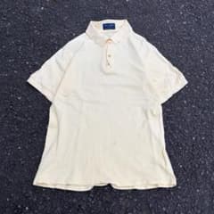 90s FRED PERRY ポロシャツ イエロー 半袖 無地 鹿子素材 メンズ