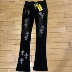 GUAPI クロス刺繍 デニムパンツ ブラック 32 GUAPI PREMIUM クロス刺繍 デニムパンツ ブラック サイズ32 - メルカリ