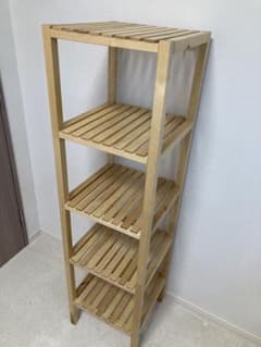 木製ラック 4段 北欧風ナチュラルシェルフ(組み立て済み発送)のサムネイル