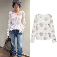 open yy フラワープリント 長袖Tシャツ S Open yyフラワープリント 長袖Tシャツ M /t7 - メルカリ